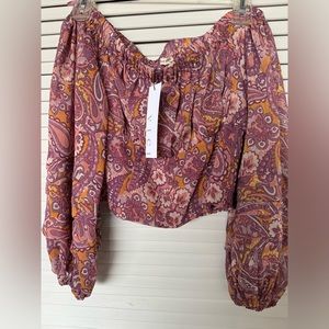 Paisley off the shoulder blouse